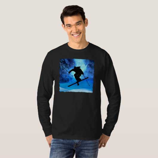 Winterlandschap en Freestyle Skier T-shirt (Voorkant volledig)
