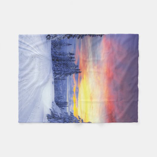 Winterlandschap Fleece Deken (Voorkant (Horizontaal))