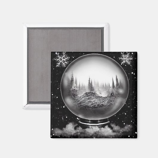 Winterlandschap Globe Magneet (Voorkant / Achterkant)