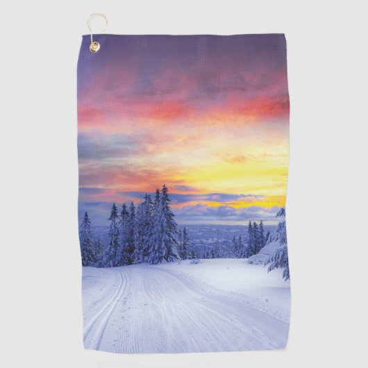 Winterlandschap Golfhanddoek (Voorkant)