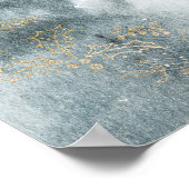 Winterlandschap Gouden Baby Shower Welkomstbord Poster (Hoek)