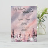 Winterlandschap Greenpine Forest Bachelorette Kaart (Staand voorkant)