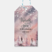 Winterlandschap Greenpine Forest Cadeaulabel (Voorkant)