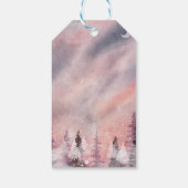 Winterlandschap Greenpine Forest Cadeaulabel (Achterkant)