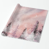 Winterlandschap Greenpine Forest Cadeaupapier (Uitgerold)
