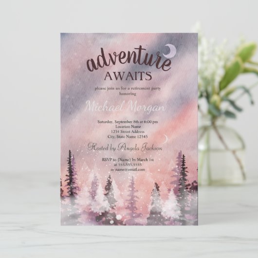 Winterlandschap Greenpine Forest Pensioen Kaart (Staand voorkant)