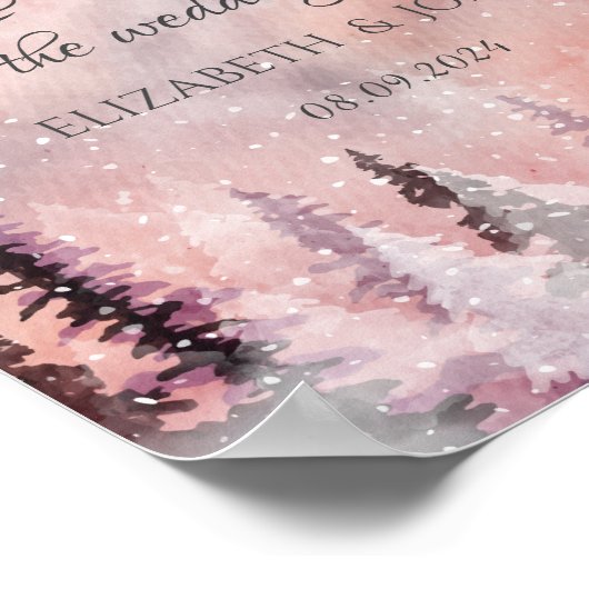 Winterlandschap Greenpine Forest Poster (Hoek)