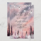 Winterlandschap Greenpine Forest Save the Date (Voorkant / Achterkant)