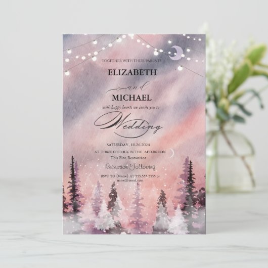 Winterlandschap Greenpine Forest Script Kaart (Staand voorkant)