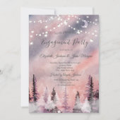 Winterlandschap Greenpine Forest Verloving Kaart (Voorkant)