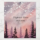 Winterlandschap Greenpine Forest Wijn Etiket (Enkel label)