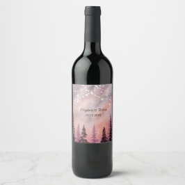 Winterlandschap Greenpine Forest Wijn Etiket