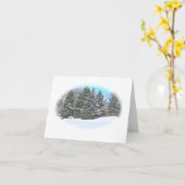 WINTERLANDSCHAP /GROENBLIJVENDE BOMEN & BANK IN SN KAART (Gele Bloem)