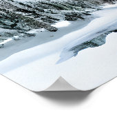 Winterlandschap Groene Bomen Sneeuw Bergen Poster (Hoek)