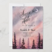 Winterlandschap Groene Dennenbos Bewaar de datum Save The Date (Voorkant)