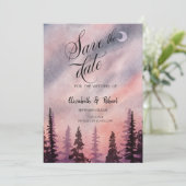 Winterlandschap Groene Dennenbos Bewaar de datum Save The Date (Staand voorkant)