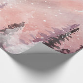 Winterlandschap Groene Dennenbos Cadeaupapier (Hoek)