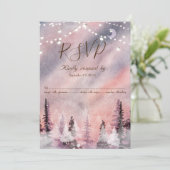Winterlandschap groene dennenbos RSVP  Kaart (Staand voorkant)