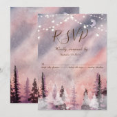 Winterlandschap groene dennenbos RSVP  Kaart (Voorkant / Achterkant)