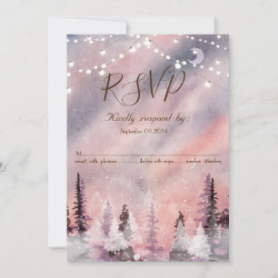Winterlandschap groene dennenbos RSVP Kaart