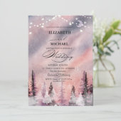 Winterlandschap groene dennenbos script kaart (Staand voorkant)