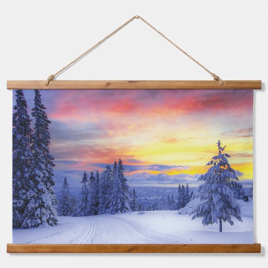Winterlandschap Hangend Wandkleed (Voorkant)