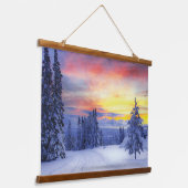 Winterlandschap Hangend Wandkleed (Gebogen)
