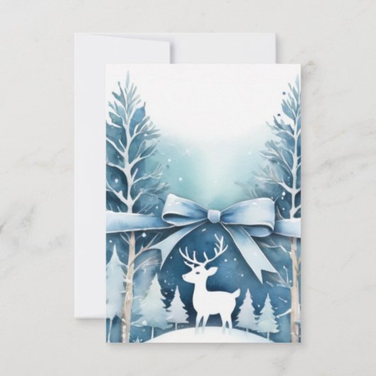 Winterlandschap Herten Verjaardag Uitnodiging (Achterkant)