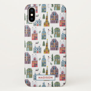 Winterlandschap huizen   Kerstvakantie   Case-Mate iPhone Case
