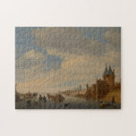 Winterlandschap in Arnhem | 1653 Legpuzzel<br><div class="desc">Winter Landscape at Arnhem,  1653 (olie op het paneel),  Ruisdael of Ruysdael,  Salomon van (c.1602-70)| XOS 5672043</div>