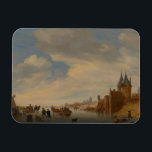 Winterlandschap in Arnhem | 1653 Magneet<br><div class="desc">Winter Landscape at Arnhem,  1653 (olie op het paneel),  Ruisdael of Ruysdael,  Salomon van (c.1602-70)| XOS 5672043</div>