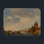 Winterlandschap in Arnhem | 1653 Magneet<br><div class="desc">Winter Landscape at Arnhem, 1653 (olie op het paneel), Ruisdael of Ruysdael, Salomon van (c.1602-70)| XOS 5672043</div>
