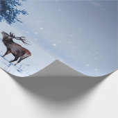 Winterlandschap in blauwe kleur. Eenzame boom en w Cadeaupapier (Hoek)