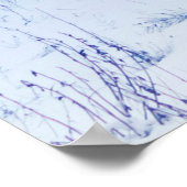 Winterlandschap in blauwe kleur. Eenzame boom en w Poster (Hoek)