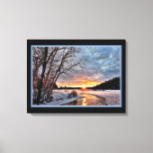 Winterlandschap in de avond Canvasprint Canvas Afdruk (Voorkant)
