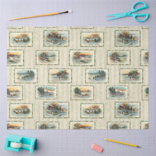  winterlandschap in de deelstaat Rustisch Tissuepapier (Craft)