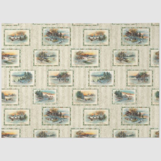 winterlandschap in de deelstaat Rustisch Tissuepapier (Voorkant)