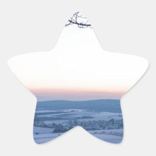 Winterlandschap in Duitsland in de ochtend Ster Sticker