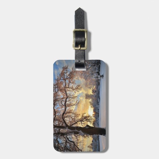 Winterlandschap in Letland Bagagelabel (Voorkant verticaal)