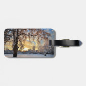 Winterlandschap in Letland Bagagelabel (Achterkant horizontaal)