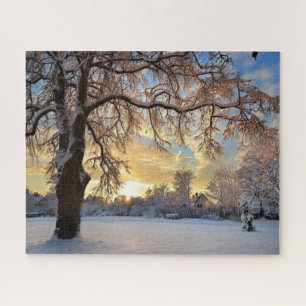 Winterlandschap in Letland Legpuzzel