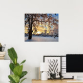 Winterlandschap in Letland Poster (Thuiskantoor)