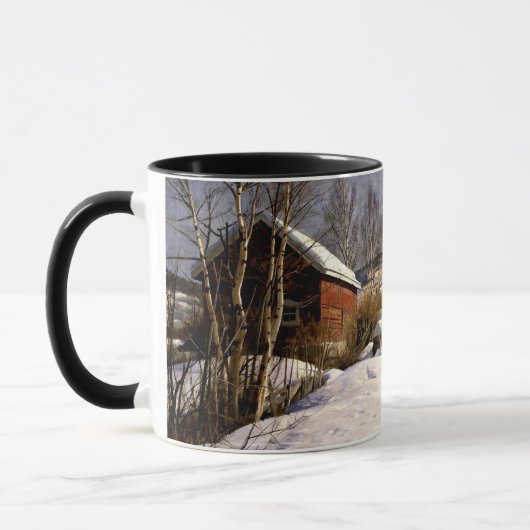 Winterlandschap in Lillehammer, Denemarken Mok (Links)