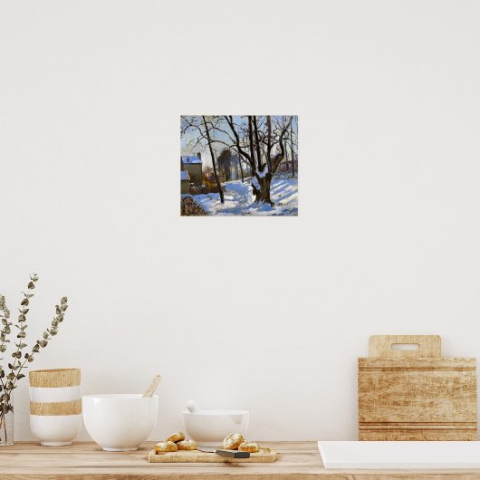 Winterlandschap in Loiveciennes Camille Pissarro Poster (Keuken)