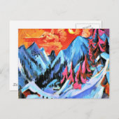Winterlandschap in maanlicht door Ernst Kirchner Briefkaart (Voorkant / Achterkant)