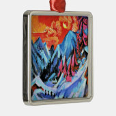 Winterlandschap in Moonlight door Ernst Kirchner, Metalen Ornament (Rechts)