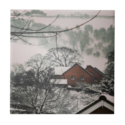 Winterlandschap in Powys Wales Tegeltje (Voorkant)