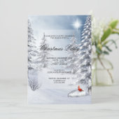 Winterlandschap & Kardinaal Kerstfeest Kaart (Staand voorkant)