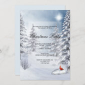 Winterlandschap & Kardinaal Kerstfeest Kaart (Voorkant / Achterkant)