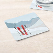 Winterlandschap Kartonnen Onderzetters (Schuin)